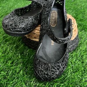 Mini Melissa Black Dress Shoes with Mary Jane Style